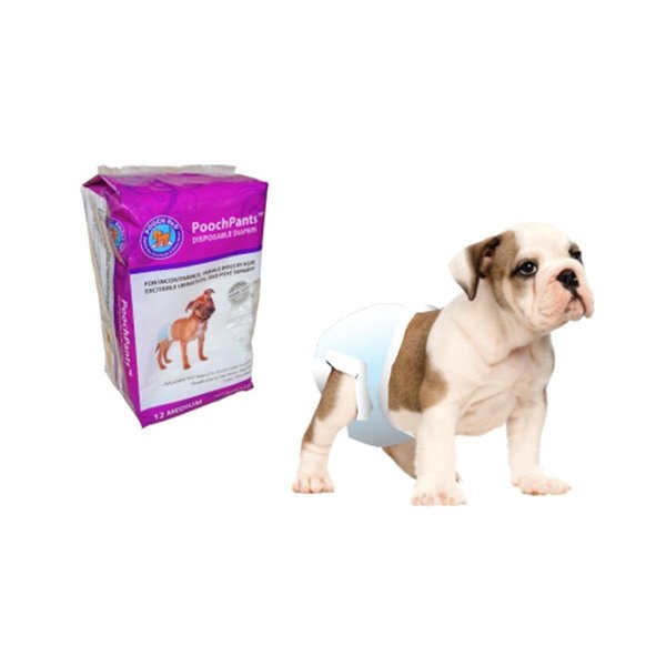 Poochpad Poochpad DDSM01 Small Disposable Diaper Fits Dogs 8 Pounds to 15 Pounds - Pack of 12 DDSM01